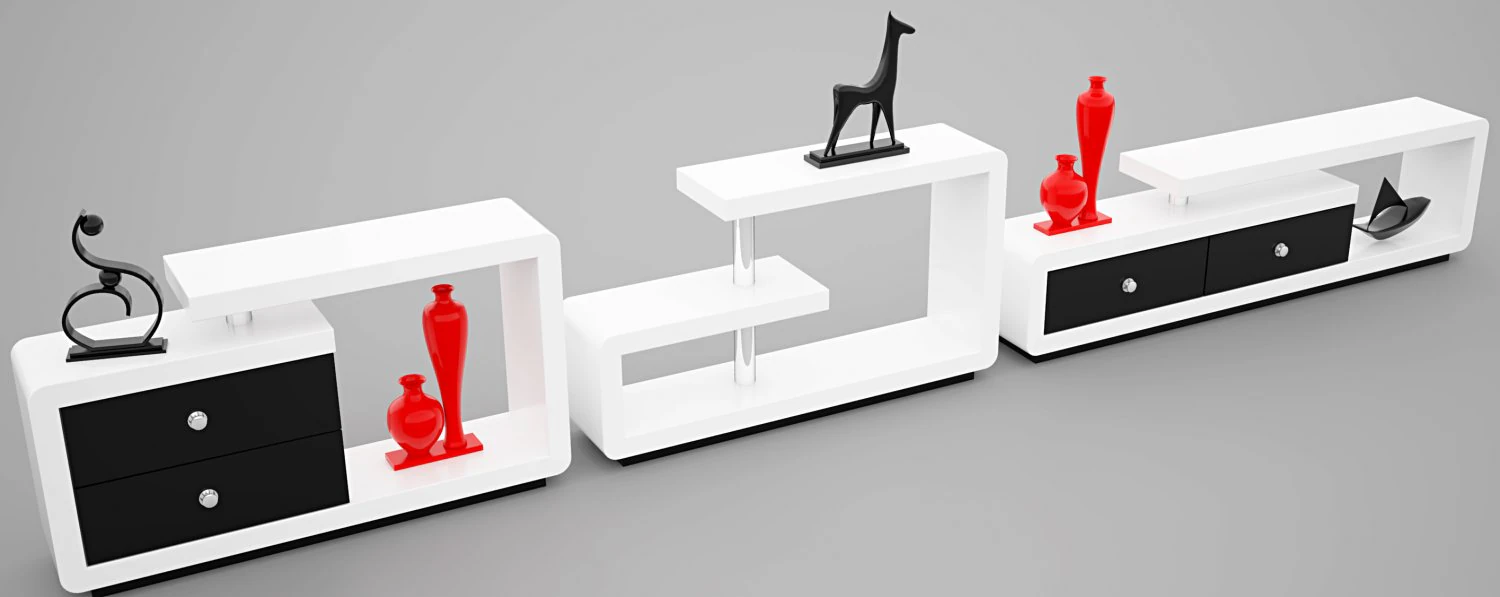 tabel tv 3 piece 3D Model .c4d .max .obj .3ds .fbx .stl .blend 