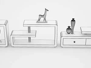 tabel tv 3 piece 3D Model