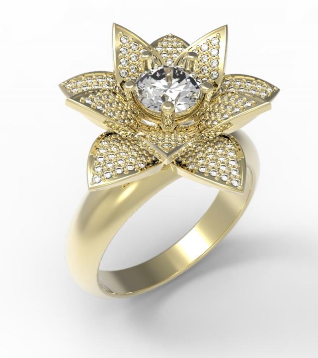 ring flowers 3D 프린트 모델 .c4d .max .obj .3ds .fbx .stl .blend