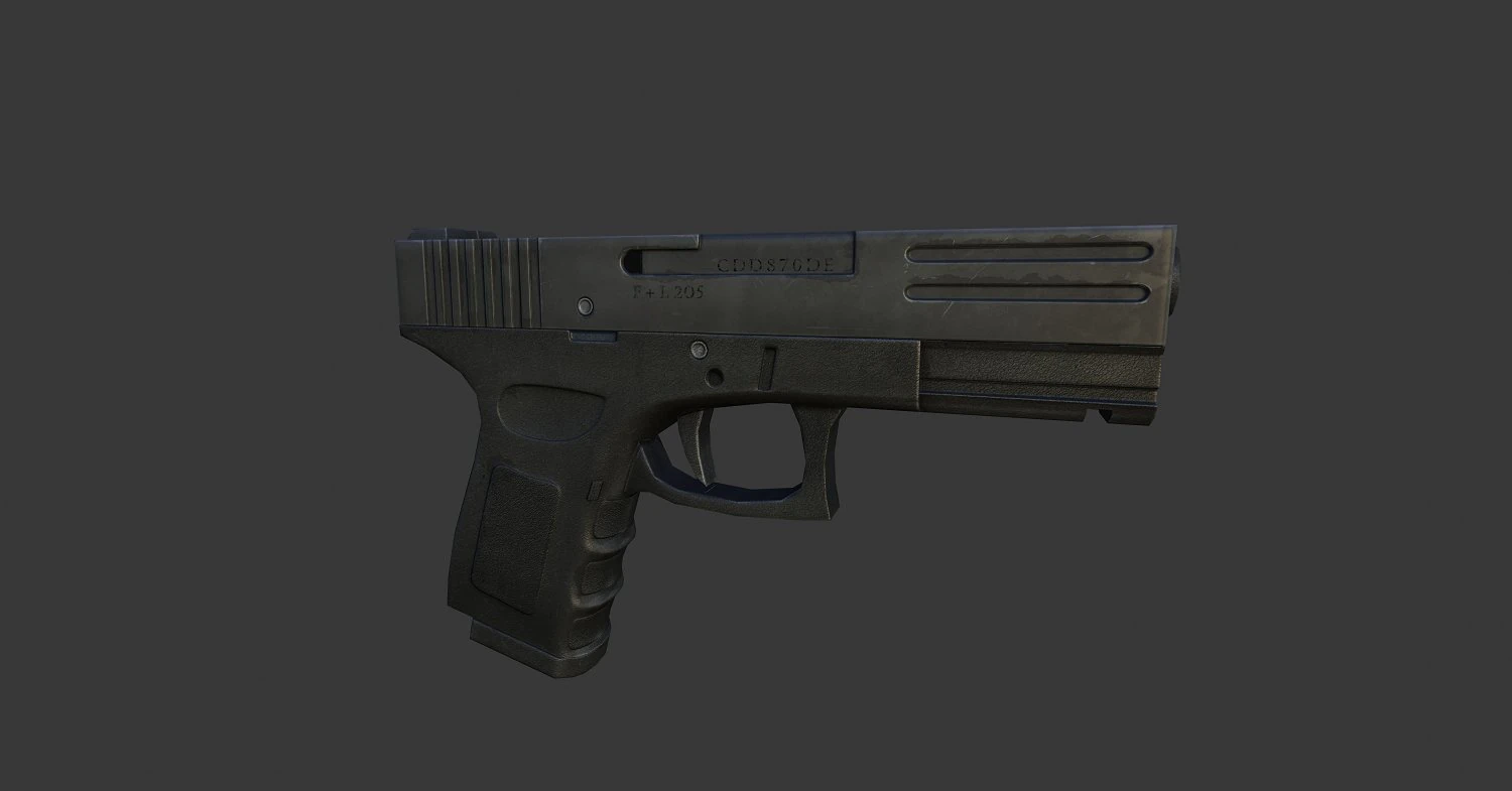 handpistol 3D Model .c4d .max .obj .3ds .fbx .stl .blend 