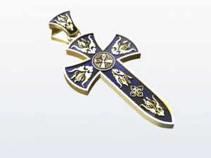 pendant1 cross 3D Print Model