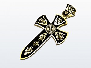 pendant1 cross Model Cetak 3D
