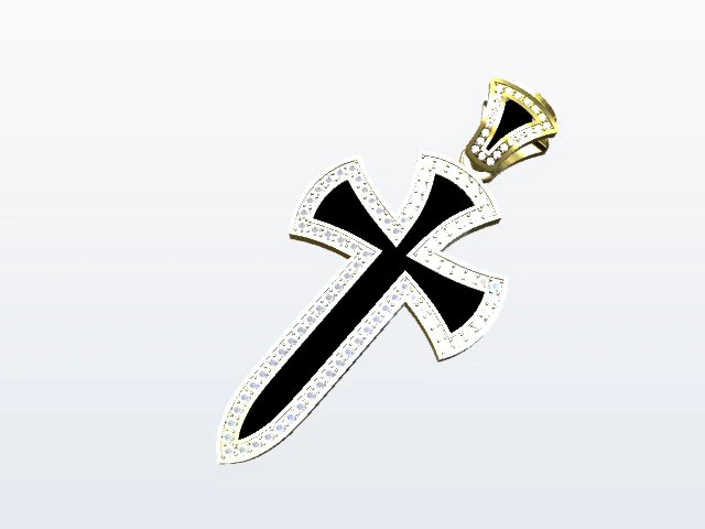pendant1 cross 3D Print Model .c4d .max .obj .3ds .fbx .stl .blend 