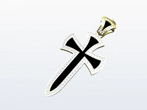 ペンダント1クロス 3Dプリントモデル