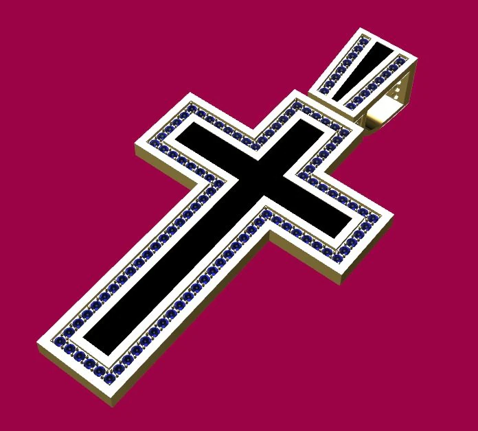 cross pendant 3D Print Model .c4d .max .obj .3ds .fbx .stl .blend 
