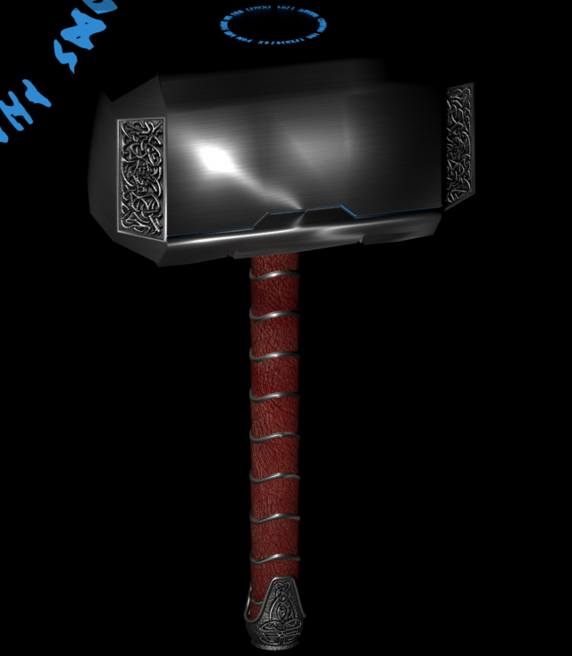 thor hammer 3D 모델 .c4d .max .obj .3ds .fbx .stl .blend 