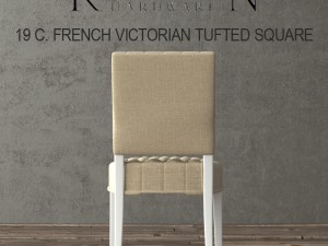 19 c french victorian tufted square Modello 3D