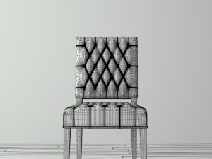 19 c french victorian tufted square Modello 3D