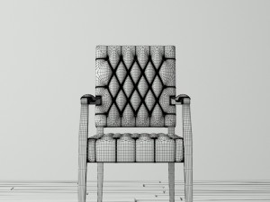 19 c french victorian tufted square 3D Model