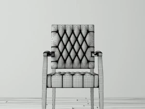 19 c french victorian tufted square 3D Model