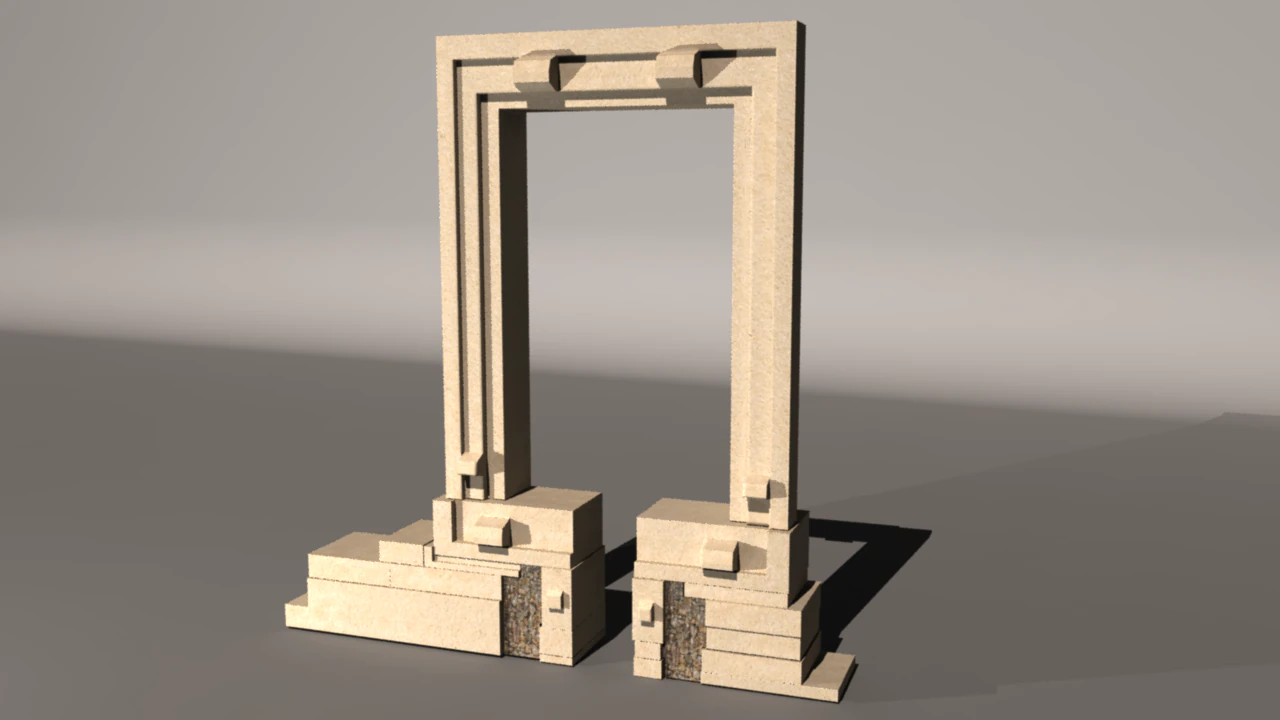 templo portara da ilha de apolo naxos Modelo 3D .c4d .max .obj .3ds .fbx .stl .blend 