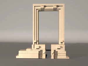 templo portara da ilha de apolo naxos Modelo 3D