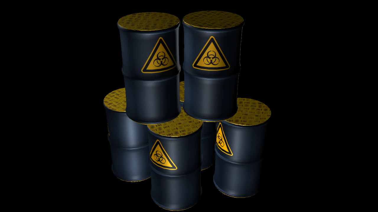 biohazard metal barrel 3D Model .c4d .max .obj .3ds .fbx .stl .blend