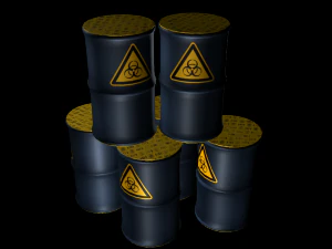 metalowa beczka stanowiąca zagrożenie biologiczne Model 3D