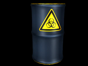 biohazard metal barrel 3D Model