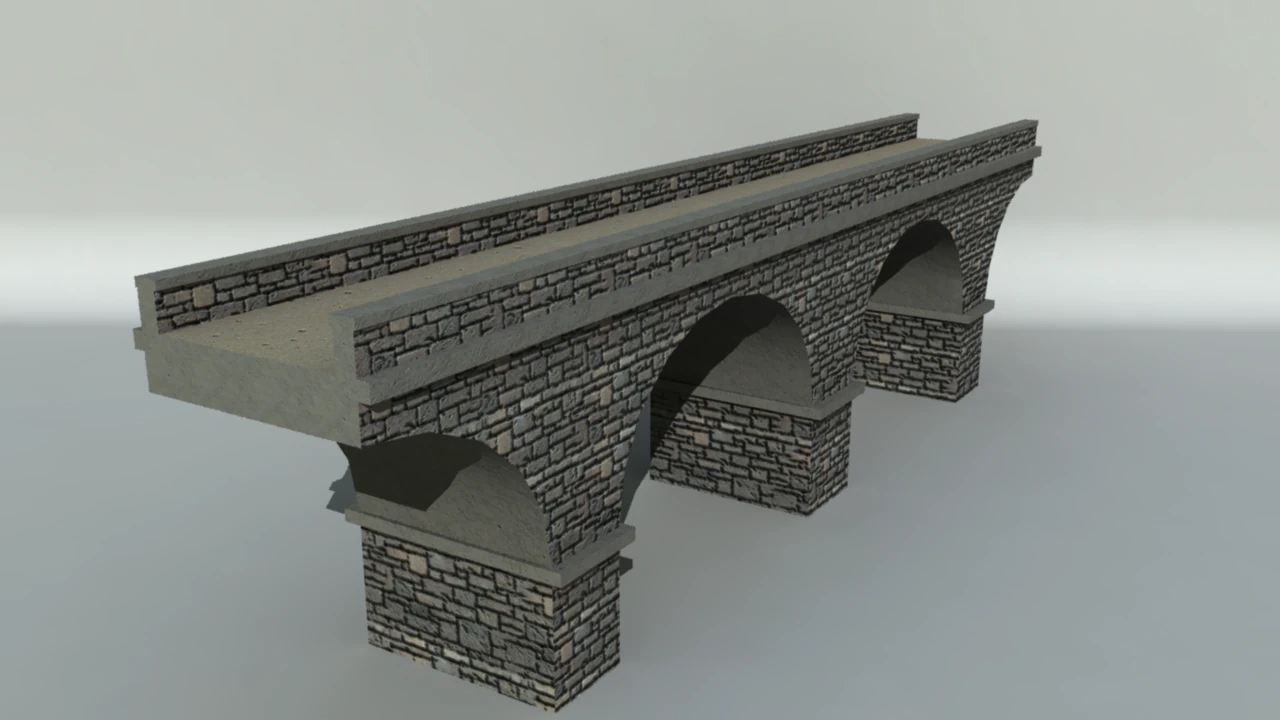stone bridge 3D Model .c4d .max .obj .3ds .fbx .stl .blend 