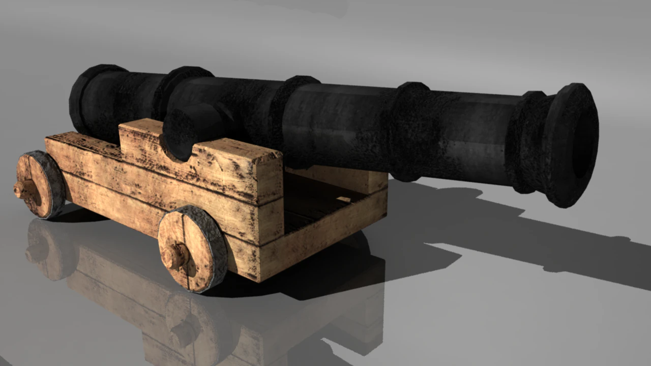 pirate cannon 3D Model .c4d .max .obj .3ds .fbx .stl .blend 