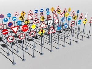 traffic signs basic package Modelo 3D