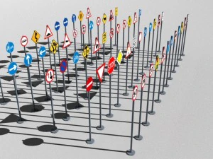 traffic signs basic package 3D Model
