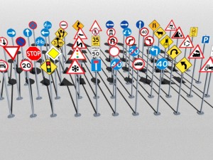 traffic signs basic package Modelo 3D