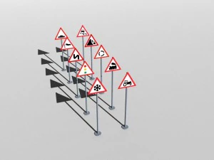 traffic signs basic package 3D Model