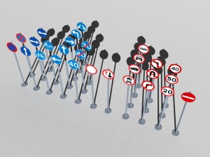 traffic signs basic package Modelo 3D