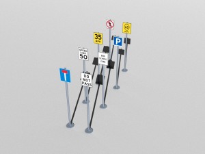 traffic signs basic package Modelo 3D
