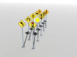 traffic signs basic package 3D Model