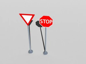 traffic signs basic package 3D Model