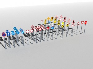 traffic signs basic package Modelo 3D