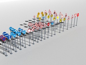 traffic signs basic package Modelo 3D
