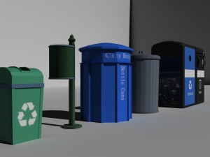 garbage-recycle bins package 3D Model