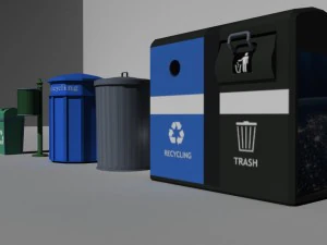 garbage-recycle bins package 3D Model