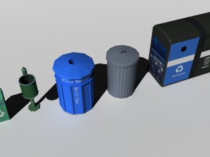 garbage-recycle bins package Model 3D