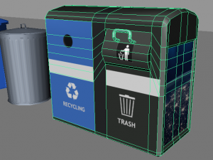 garbage-recycle bins package Model 3D