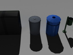 garbage-recycle bins package Model 3D