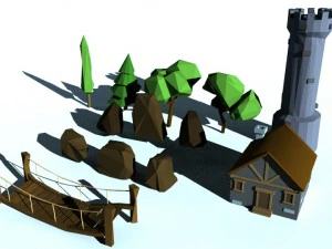 low poly forest 3D Model