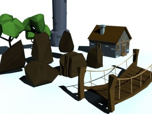 low poly forest 3D Model