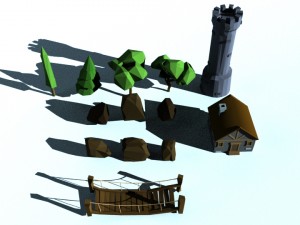 low poly forest 3D Model