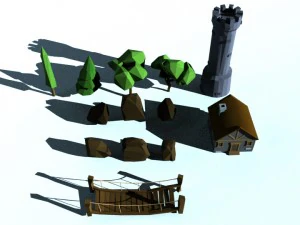 low poly forest 3D Model
