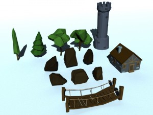 low poly forest 3D Model