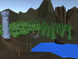 low poly forest 3D Model