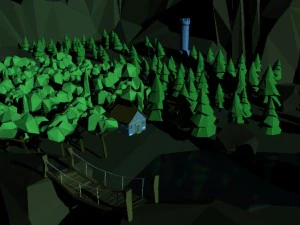 low poly forest 3D Model