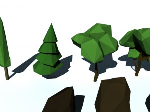 low poly forest 3D Model