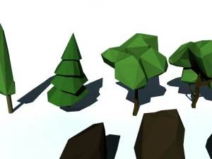 low poly forest 3D Model