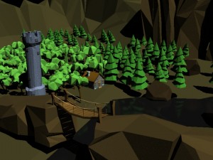 low poly forest 3D Model