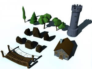low poly forest 3D Model