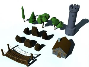 low poly forest 3D Model