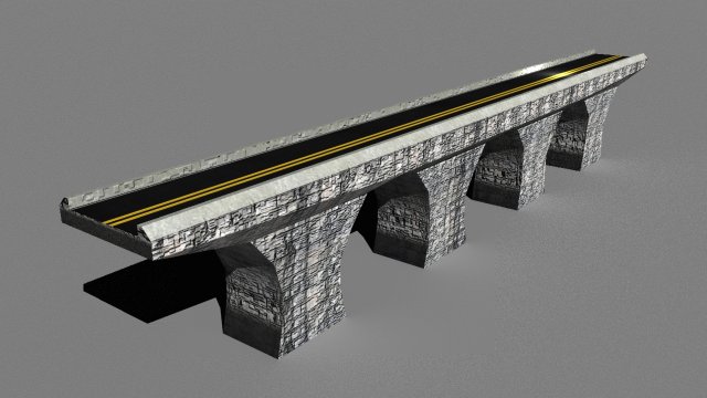 low poly road bridge 3D Model .c4d .max .obj .3ds .fbx .stl .blend 