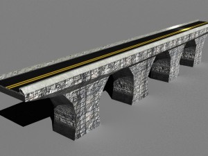 low poly road bridge 3D Model